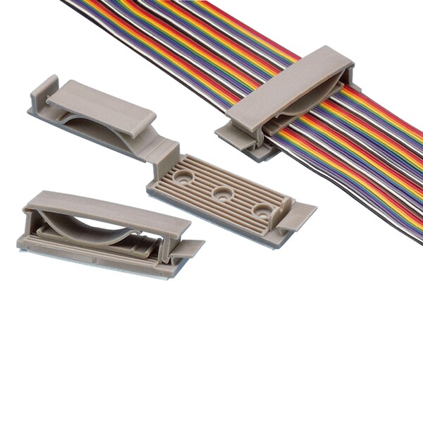 Cable Clip, Nylon 6/6, Gray, 2.48 in L, 100 PK